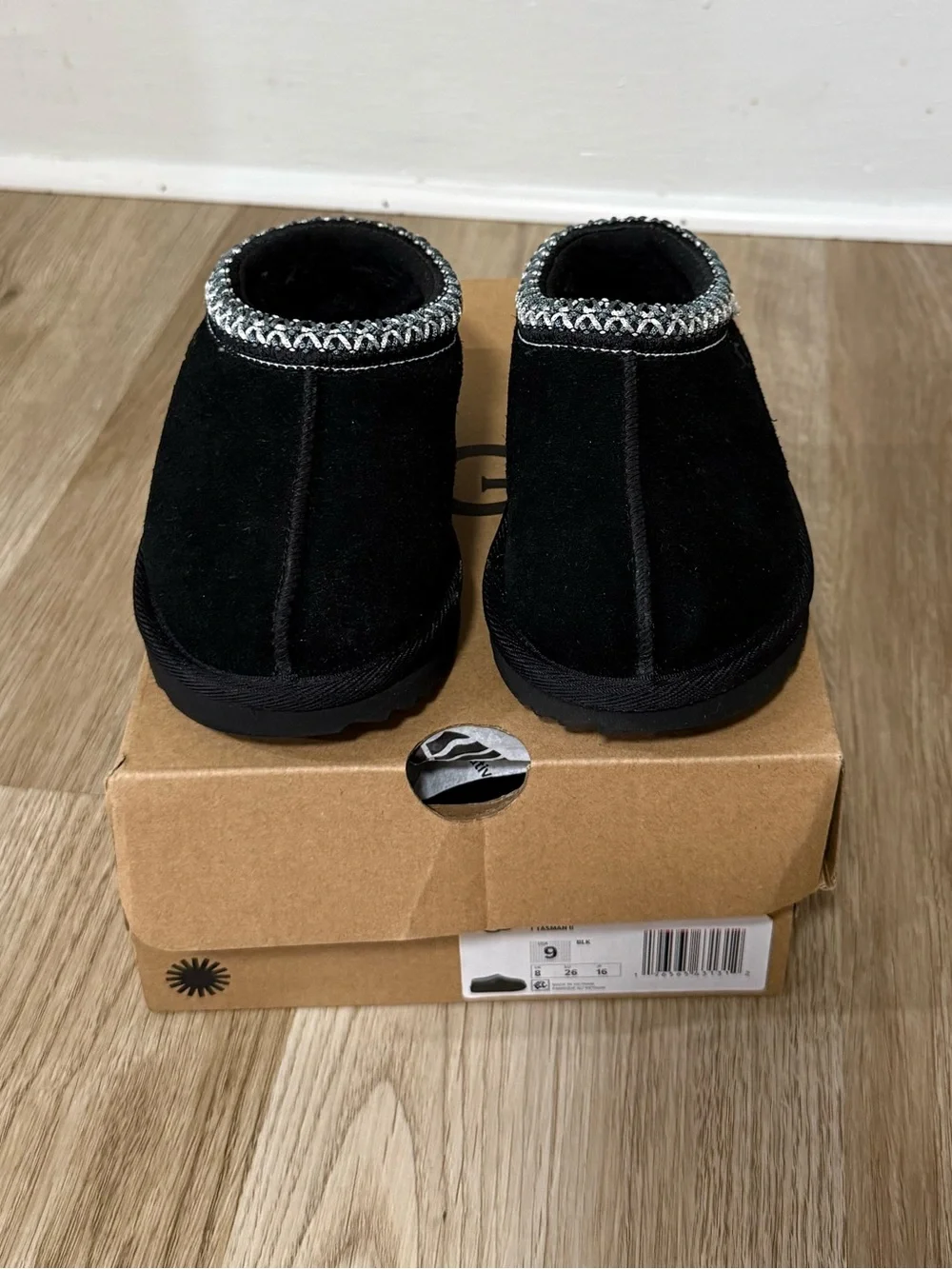 UGG Tasman II Toddlers Black Slippers Suede Upper Size 9